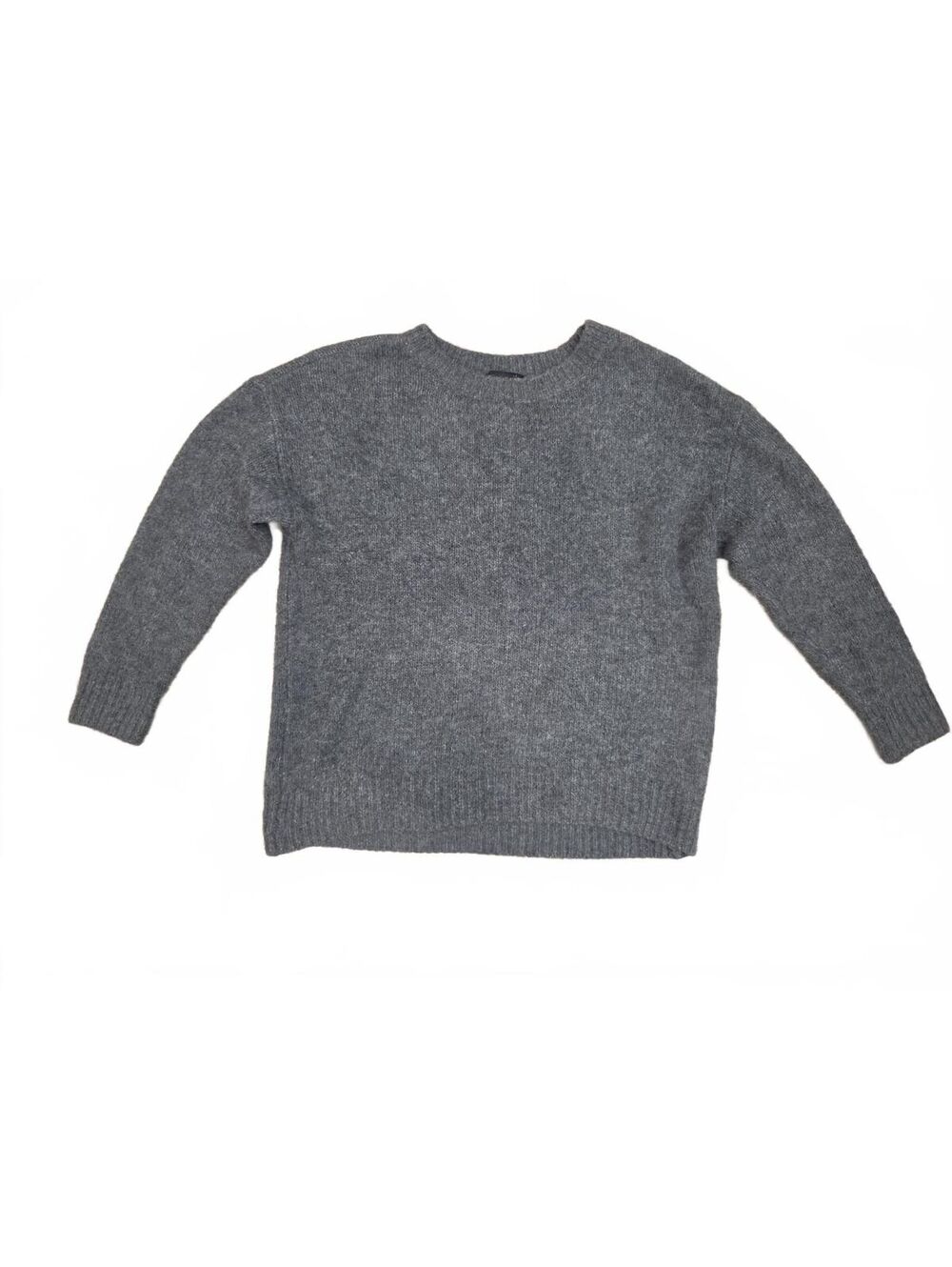 Express Gray Fuzzy Knit Crewneck Pullover Sweater Size S
